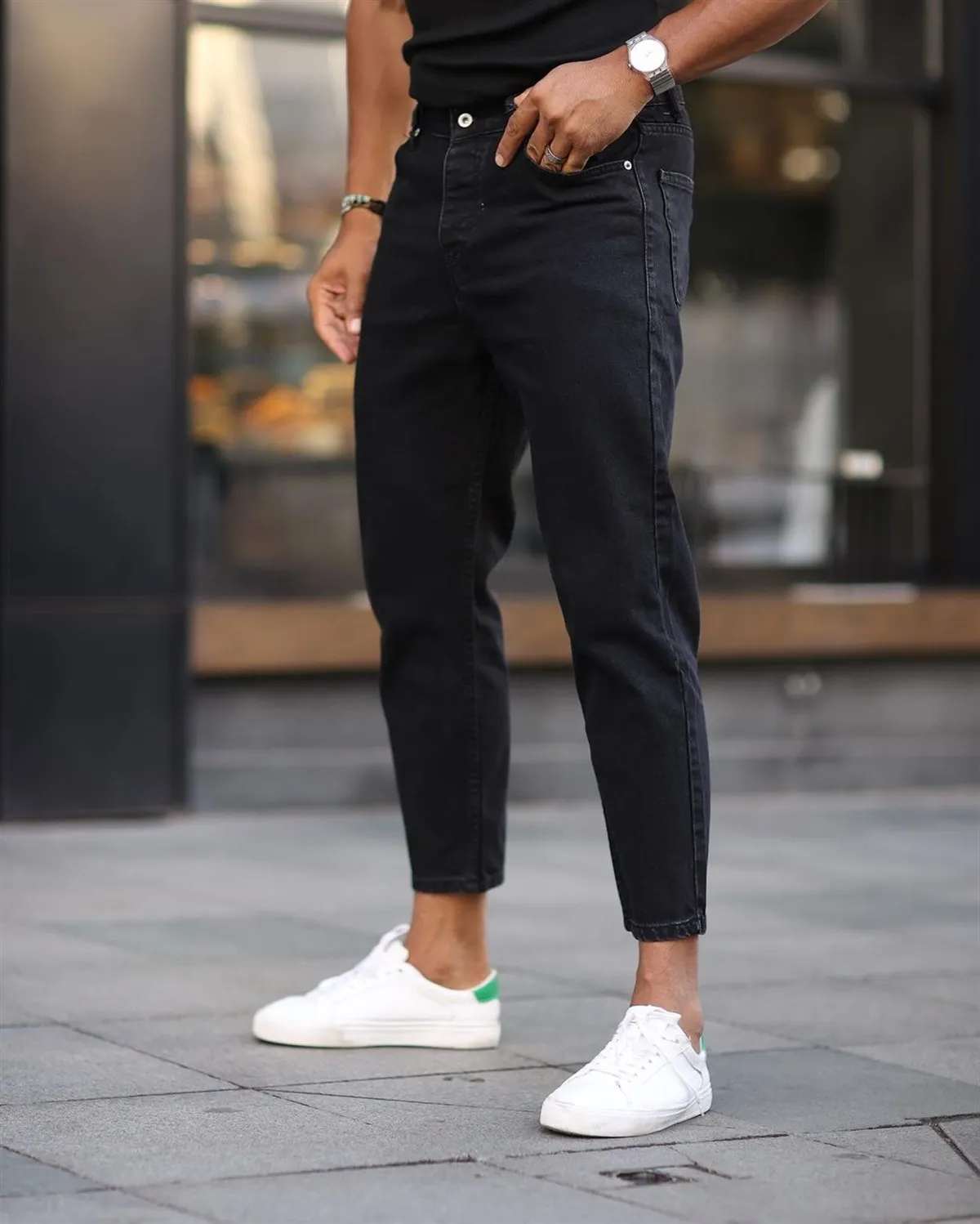 Men's Black Mom Fit Jeans New Season Casual Cotton Fashion