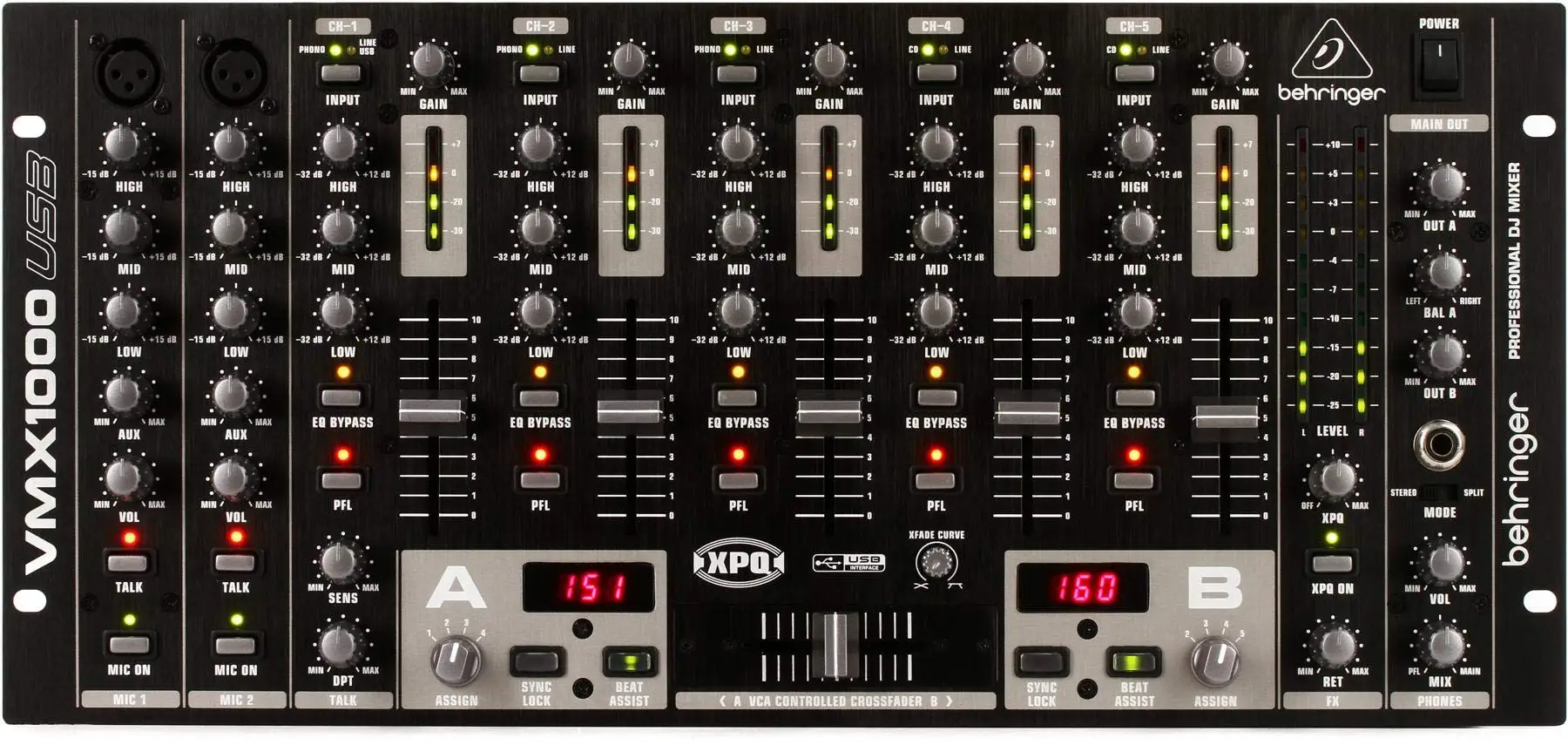 

HIGH QUALITY ON Behringer Pro Mixer VMX1000USB 5-channel DJ Mixer