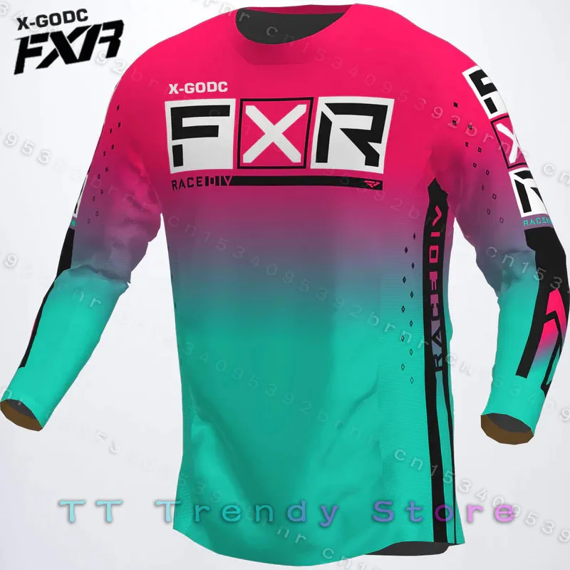 

2023 Men's Long sleeve motocross Cycling Jersey X-GODC FXR Downhill Mountain Bike MTB Shirts Offroad DH Motorcycle Clothing
