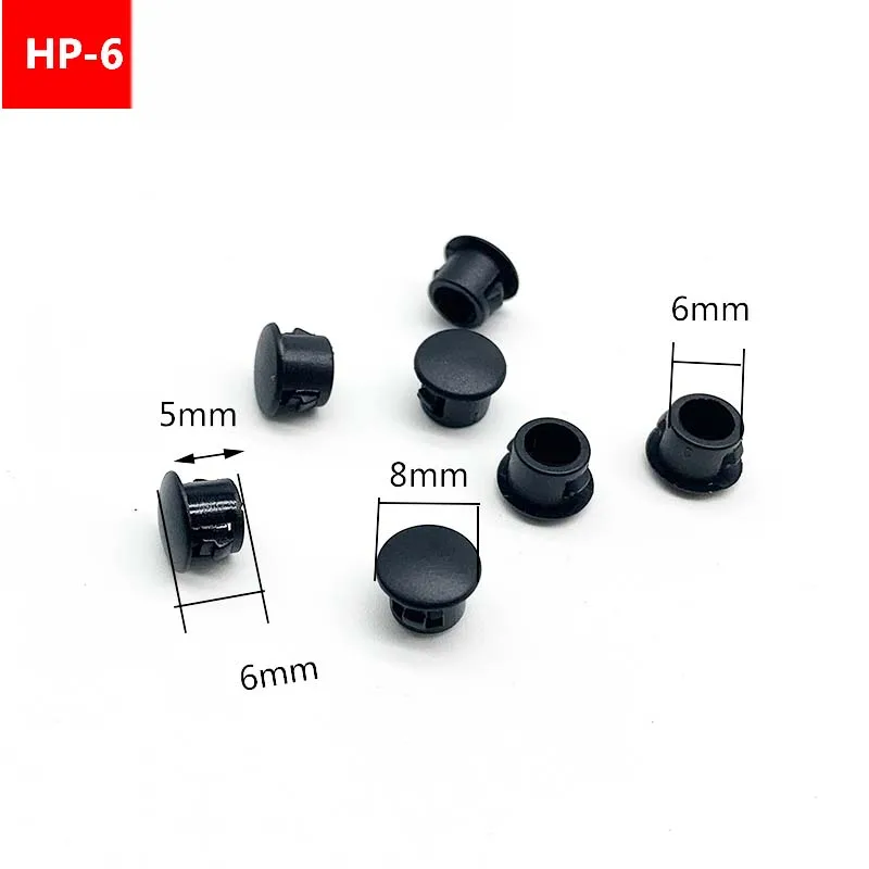 

Круглые защелкивающиеся заглушки из нейлона 6/8/10-30 мм чёрные/белые