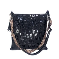 leopard crossbody bag luxury designer ladies hand shoulder messenger bag fashion retro tote handbags with two straps dom1951