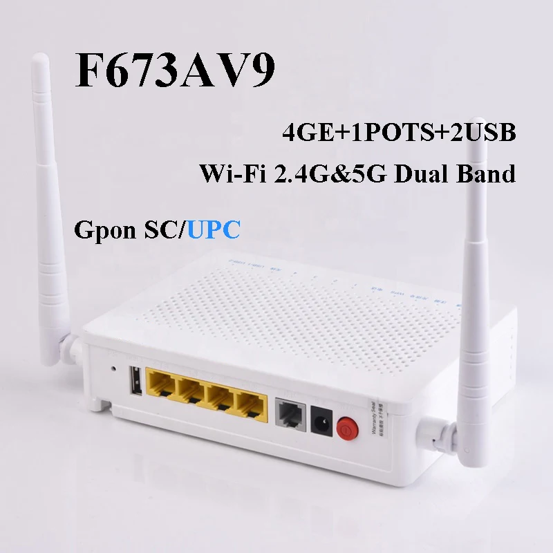 100% Совершенно новый F673AV9 Gpon SC/UPC 4 GE 1 TEL 2 USB 2,4G & 5G двухдиапазонный Wi-Fi Оптическое волокно ONU FTTH ONT AC Модель F673a оптовая продажа