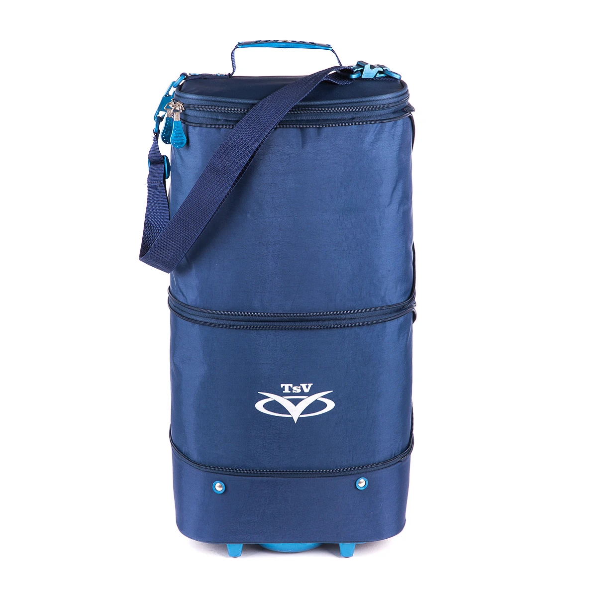 Ручная кладь Sumka Pobeda СП87 синий трансформер тканевый чемодан на колесах 36х30х27 см