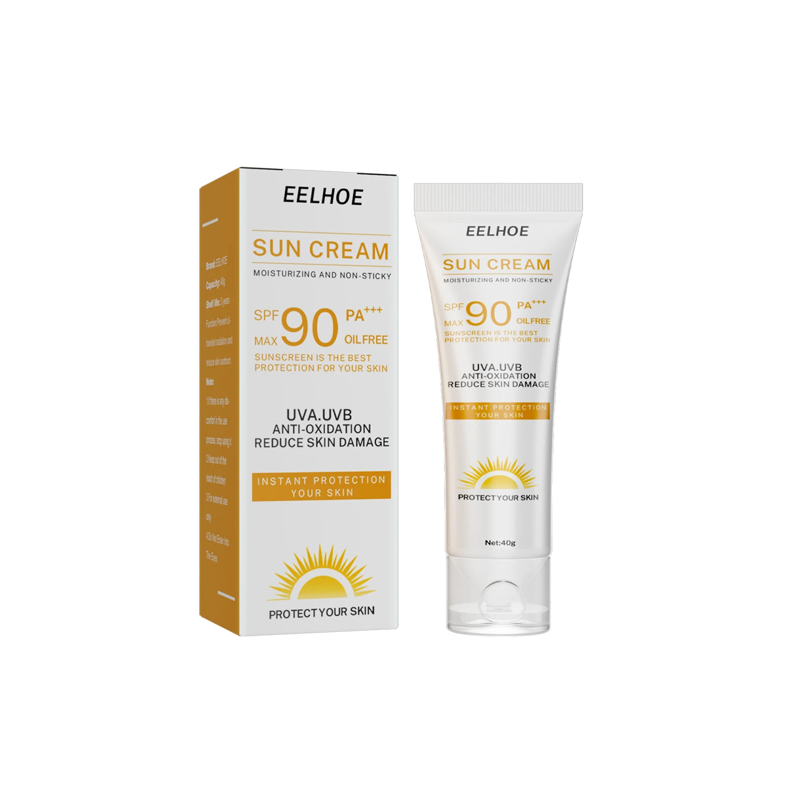 Солнцезащитный крем для лица EELHOE Spf90 + с защитой от солнца освежающий