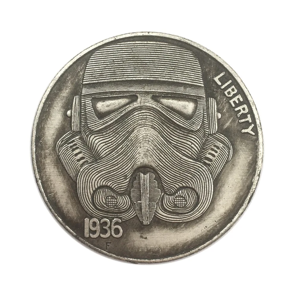 

Embossed 1936 Guardians of the Galaxy Creative American Skull Silver Dollar Commemorative Coin Manufactor Micro Seal Collection