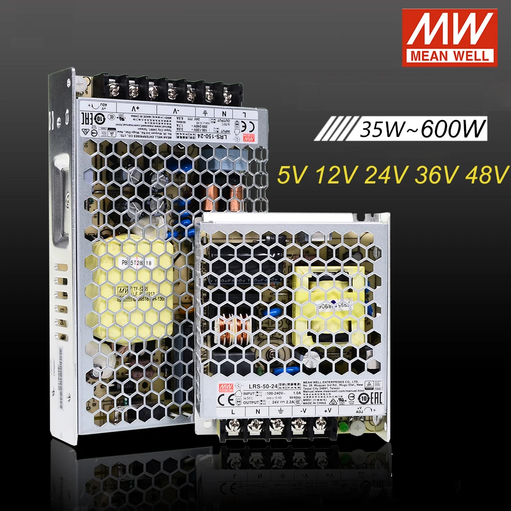 Оригинальный MEAN WELL LRS-35W 50 Вт 100 Вт 150 Вт 200 Вт 350 Вт 450 Вт 600 Вт 5 в 12 В 15 в 24 в 36 в 48 в источник питания с одним выходом