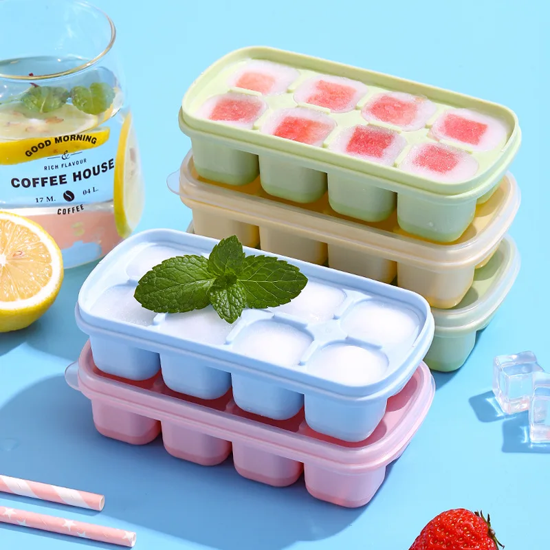 

Silicone Ice Cube Maker Ice Cube Tray with Lid Ice Mould for Square Fruit Ice Cube Maker Tray Whiskey Kitchen Bar Tools Accessor