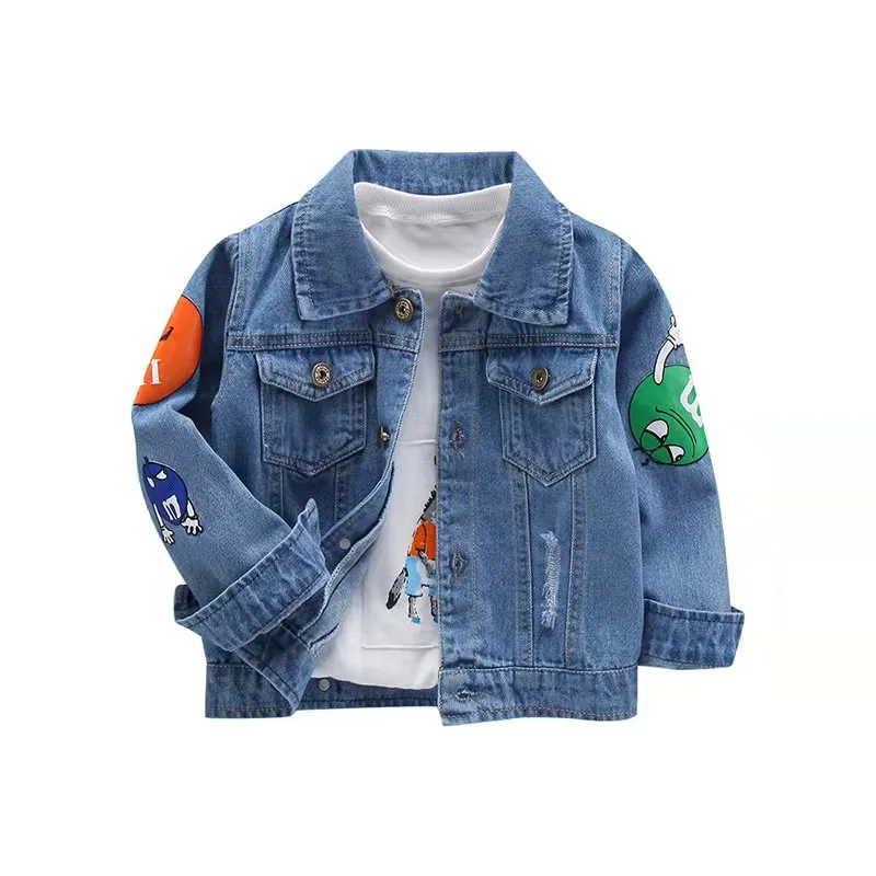 

2022 New Child Cartoon Girl Outerwear Coats Boys Clothes Denim Kids Denim Outer Wear For Kids Boy's Jackets