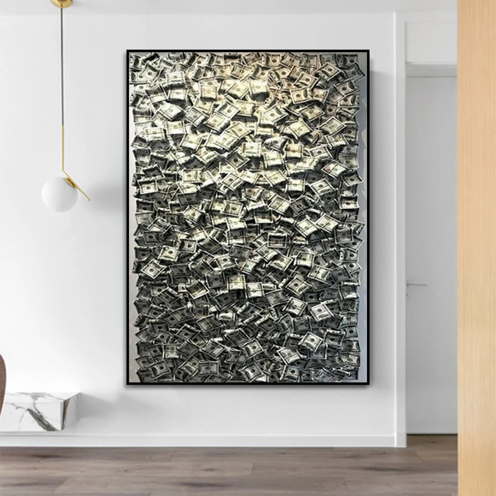 

Wall Art Money Dollars Prints Funny Cool Canvas Poster Home Decoration Painting Apply To Bedroom Living Room Pictures No Frame