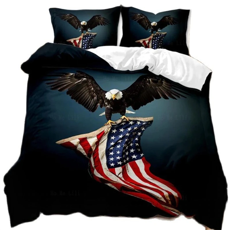 

Tiger Safari Wild Furious Life Leaf Plant Lovely Animal American Flag Bald Eagle Duvet Cover Patriot United States Independence