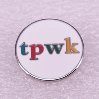 tpwk simple alphabet poster television brooches badge for bag lapel pin buckle jewelry gift for friends