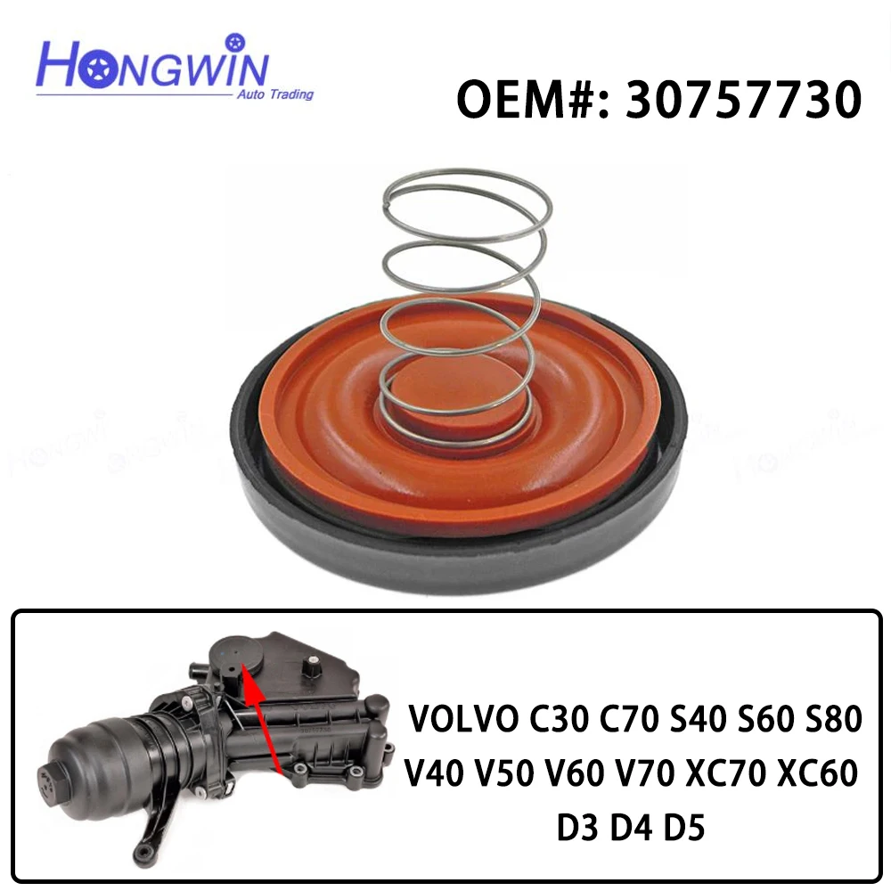 For VOLVO V70 C30 C70 S40 XC70 XC60 2.0d 2.4d 2.5d 2003-2019 New Oil Filter Housing Membrane Cover 30757730 6740273109 8642424