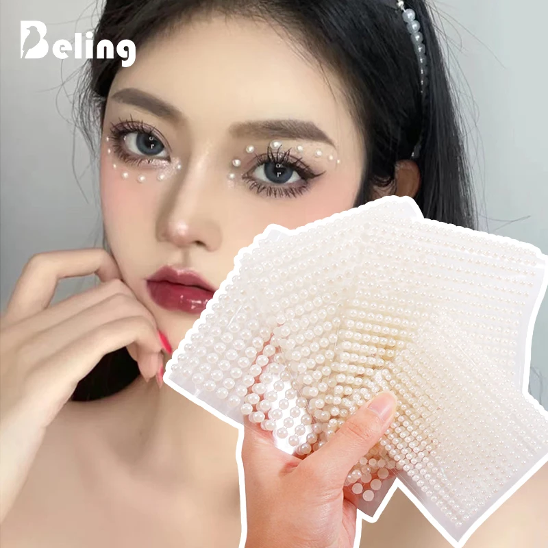 

Beling 3D Pearl Face Jewels Eyeshadow Stickers Self Adhesive Face Body Eyebrow Diamond Nail Stickers Diamond Party Decoration