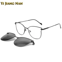 women magnetic sun protection clip on cat eye optical eyewear girls prescription glasses frame fashion eyeglasses spectacles