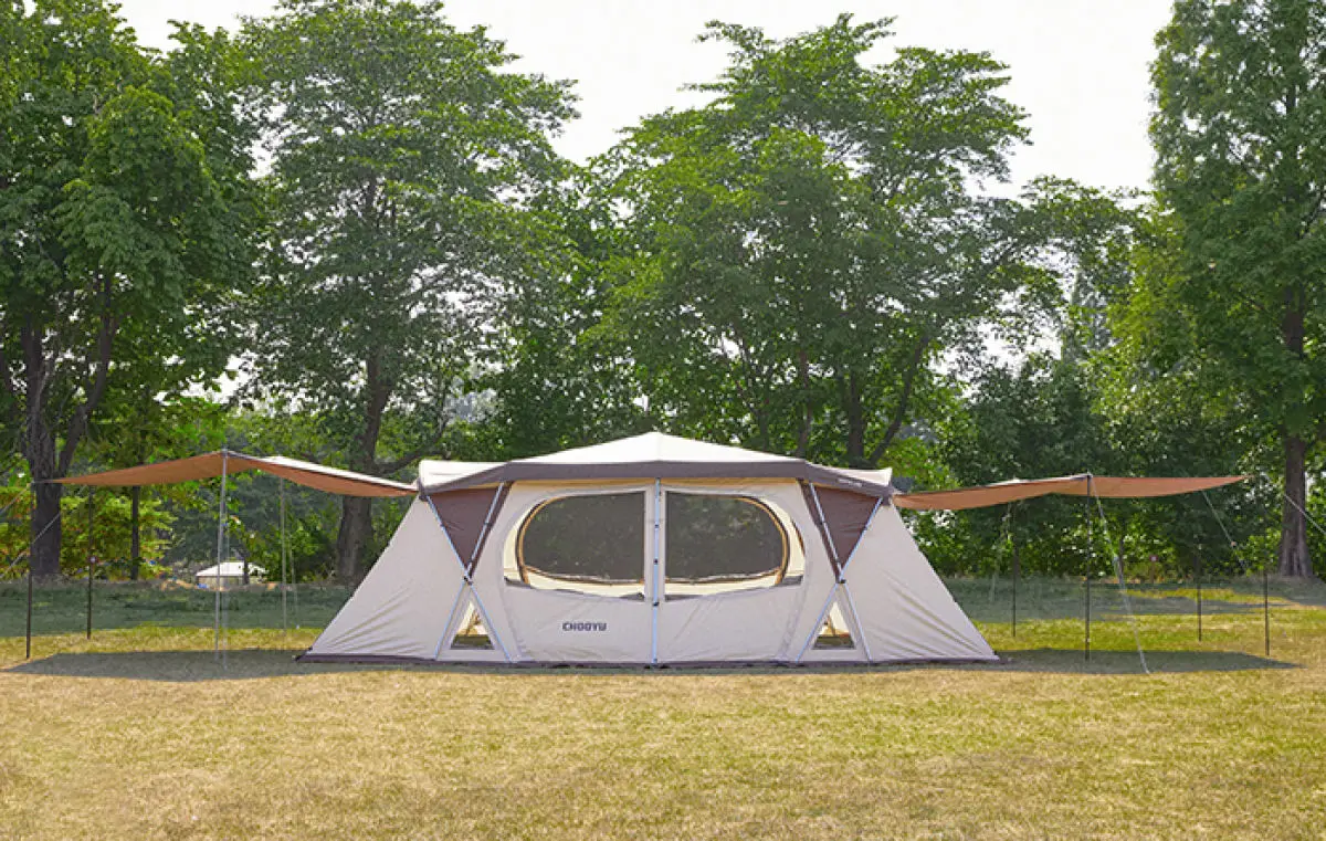 Сверхбольшая семейная водонепроницаемая палатка на 12 человек двухслойная