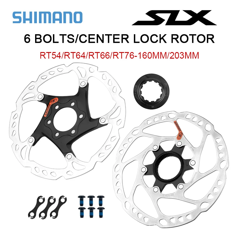 Shimano SLX Deore SM-RT76 RT66 RT64 RT54 Disc Brake Rotor 160mm 203mm 6 Bolts Discs Center Lock MTB Bicycle Rotors Mountain Bike
