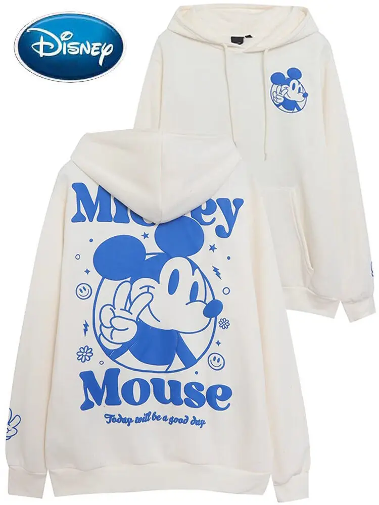 Толстовка МультяшныМ Принтом Disney Спереди Сзади Микки Маус Милый Женский Пуловер