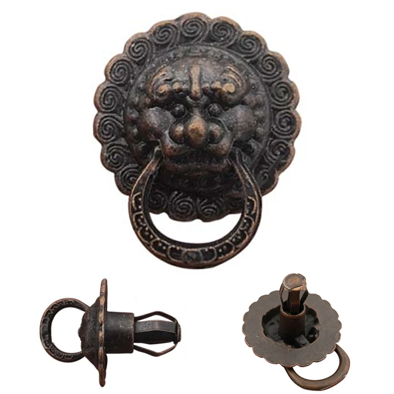 

2-Color Knobs and Pulls New Antique Bronze/Gold Lion Head Pulls for Dresser Drawer Cabinet Door Handles Knobs Door Knocker