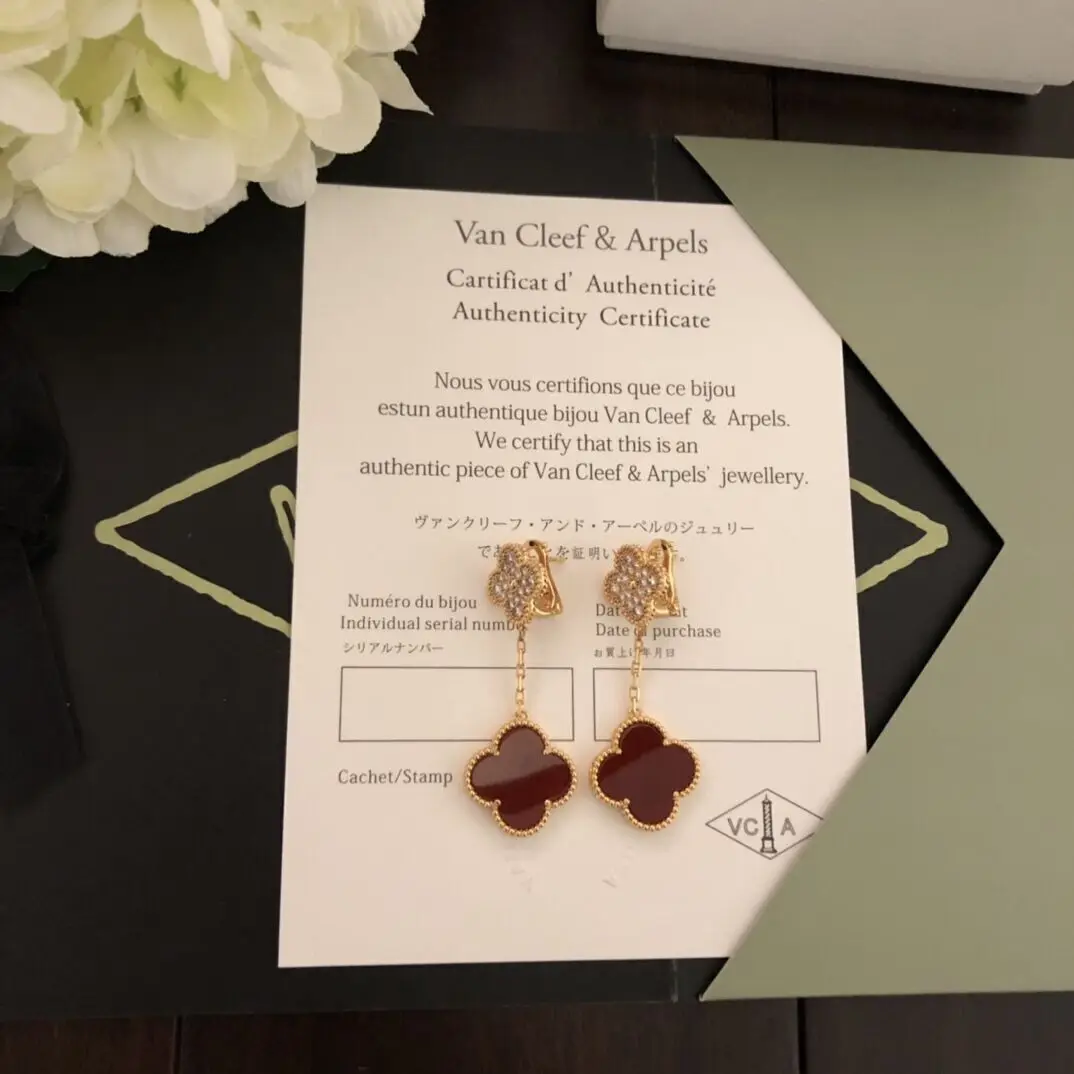 точная копия 1:1 Новые ЖемчуЖные Серьги Van Cleef & Arpels Вечерних Ювелирных Украшений