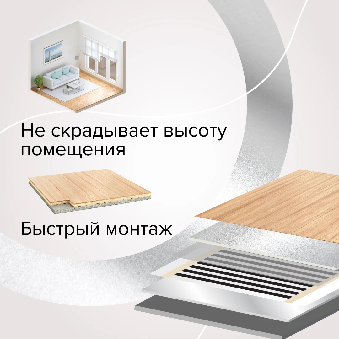 Теплый пол пленочный инфракрасный CALEO PLATINUM 230 Вт/м2, под ламинат .