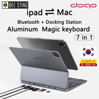 doqo aluminum magic keyboard for ipad pro 11 air 4 5 10 9 2022212018 with 7in1 docking station smart magnetic case keyboard