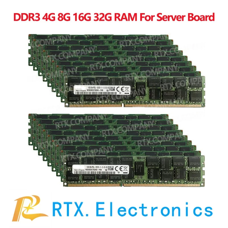 Memoria RAM DDR3 Original para servidor x58 x79, 4G, 8G, 16G, 32G, 1333Mhz, 1600Mhz, 1866Mhz, PC3-10600R, 14900R, REG, ECC, 16GB, 32GB