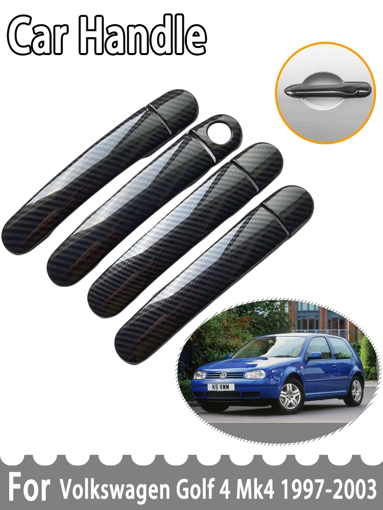 Чехол дверной ручки из углеродного волокна для Volkswagen VW Golf 4 Mk4 1J R32 1997 ~ 2003 Bora Jetta A1