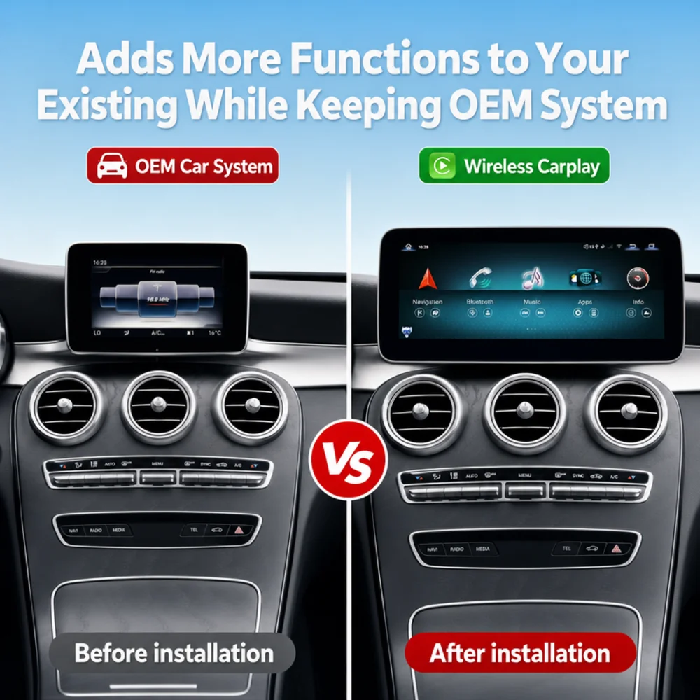 Фото 12,3-дюймовая Android-навигация для Mercedes-Benz C-Class GLC NTG5.0 2015-2018 с 4G CarPlay, Android Auto и GPS-модулем №2