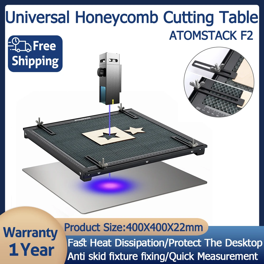 

ATOMSTACK F2 Honeycomb Cutting Table 400x400X22mm for CO2 or Diode Laser Engraving Acrylic Wood Cut Platform Metalwork Woodwork