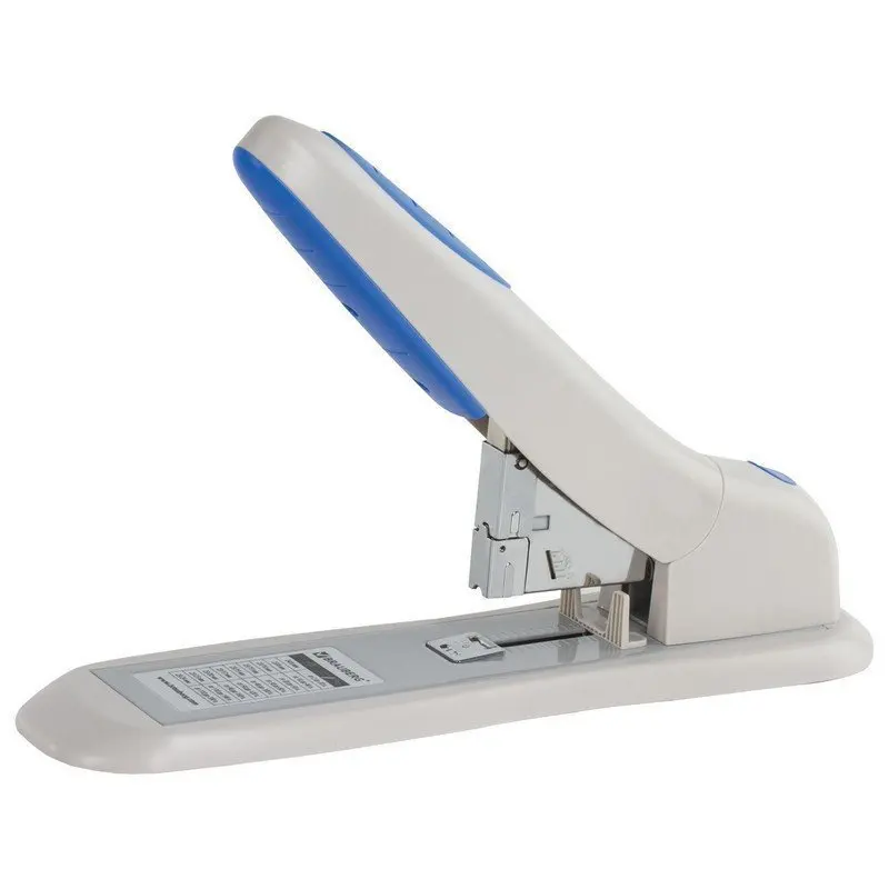 BRAUBERG Степлер МОЩНЫЙ №24/6-23/24 &quotHeavy duty PRO" до 200 листов эргономичный серо-синий 227662
