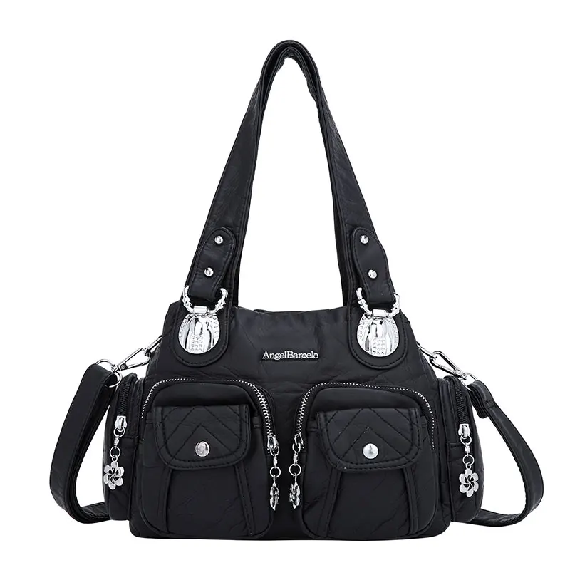 

Женская винтажная сумка с вместительной вместимостью и регулируемым длинным плечевым ремнем