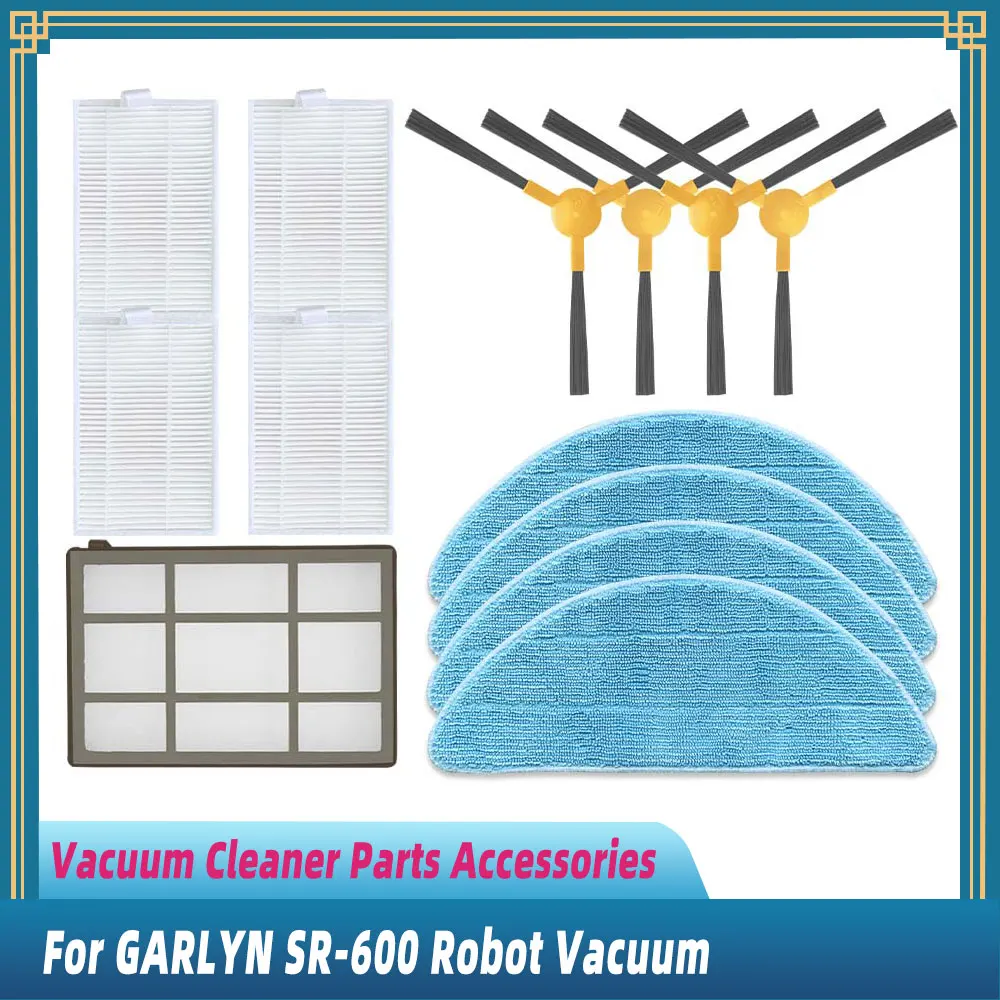 

For GARLYN SR-600 Robot Vacuum Cleaner Replacement Spare Parts Side Brush Hepa Filter Mop Rag Cloth Primary Filter Accessories
