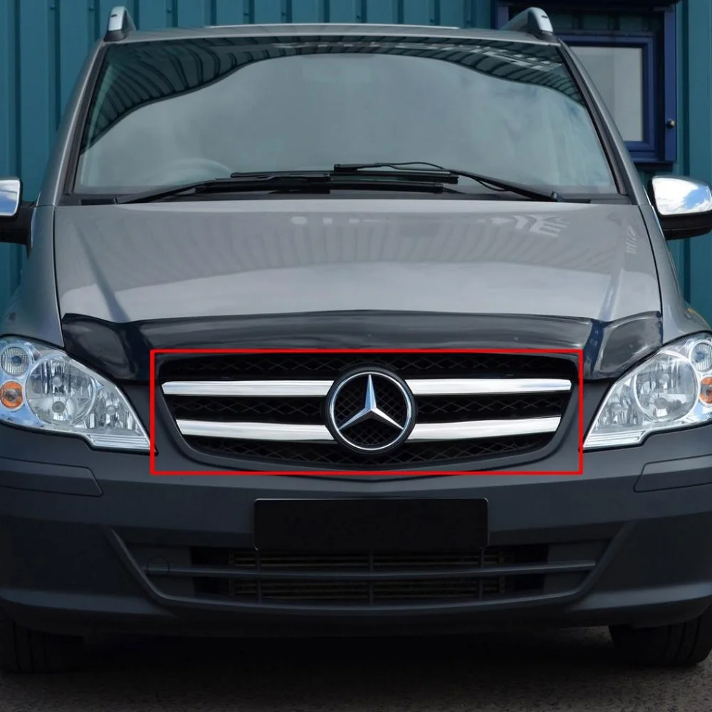 

Решетка для переднего бампера Mercedes Vito W639, 4 шт., хромированная решетка из нержавеющей стали 2010 2011 2012 2013 2014