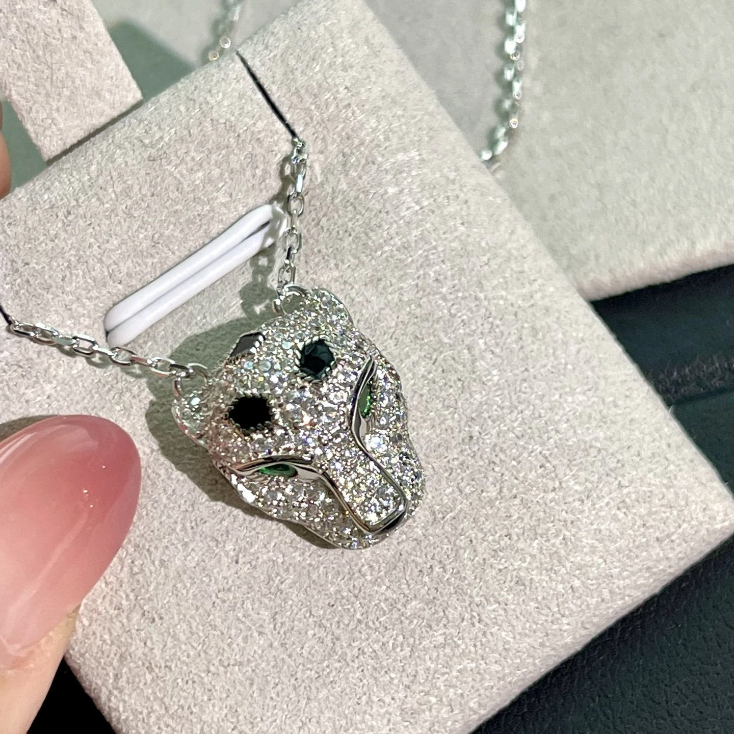 S925 Sterling Silver Panther Head Necklace Luxury Jewelry 18k Gold Plated French Fashion Unique Holiday Gift