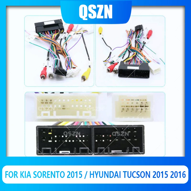 

QSZN DVD Canbus Box HY-SS-04 For KIA SORENTO 2015 HYUNDAI TUCSON 2015 2016 Harness Wiring Cables Car Radio 2 din Stereo