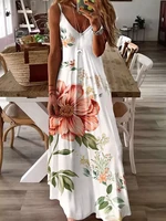 floral v neck spaghetti strap maxi dress vestidos elegantes para mujer dresses for women 2022 robe femme vestidos de fiesta