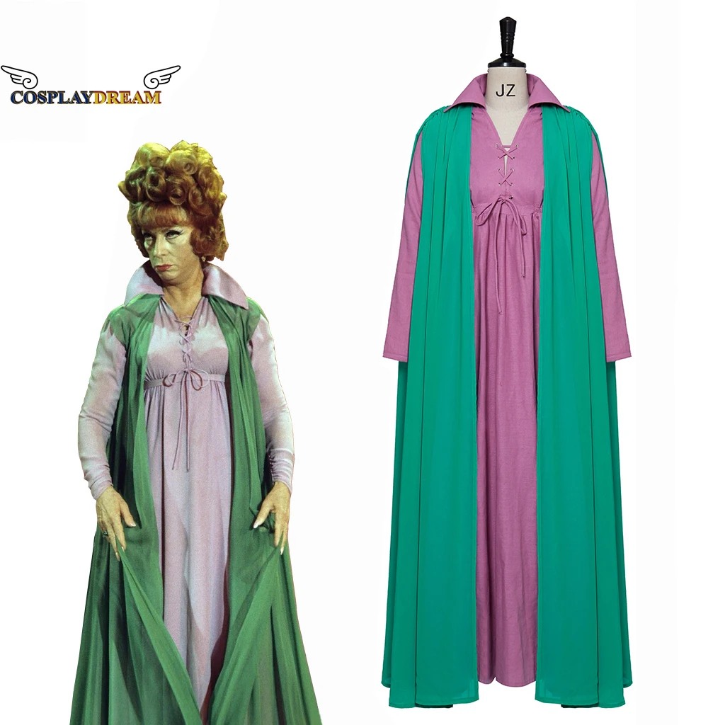 Bewitched Endora Agnes Moorehead Cosplay Costume Halloween Carnial Cosplay Costume Women's Dress Cloak Suit Plus Size