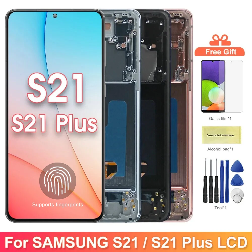 

Super AMOLED Display for Samsung Galaxy S21+ / S21 Plus G996B/DS, for Samsung Galaxy S21 G990F Lcd Display Digital Touch Screen