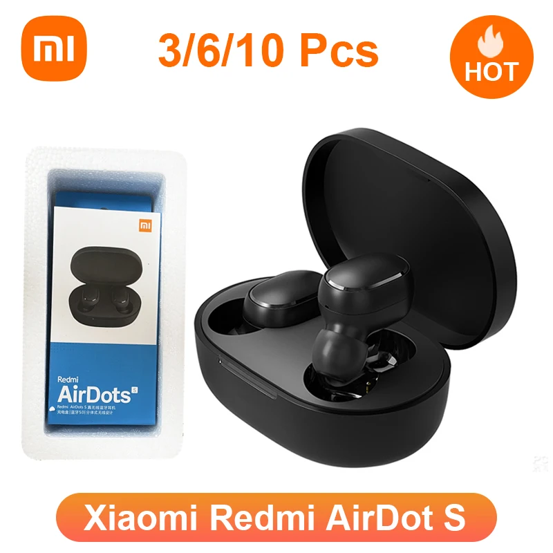 

3/6/10 PcsXiaomi Redmi Airdots S Bluetooth 5.0 Earphones TWS Wireless Earphone AI Control Gaming Headset With In-Ear Stereo