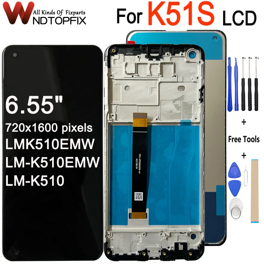 

ЖК-дисплей 6,55 дюйма для LG K51S LMK510EMW LM-K510EMW, фото дисплей, аксессуары для LG K51S LCD