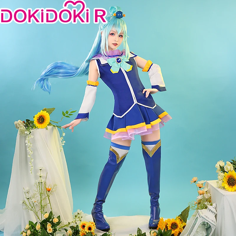 DokiDoki-R аниме благословение Бога на этот чудесный мир Косплей Aqua Konosuba костюм