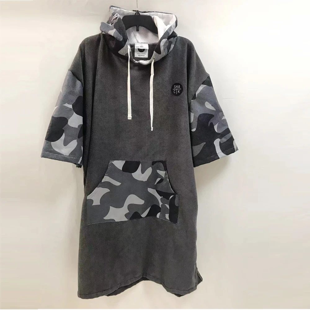 Пляжные халаты унисекс с капюшоном плащ быстросохнущий пеленальный халат