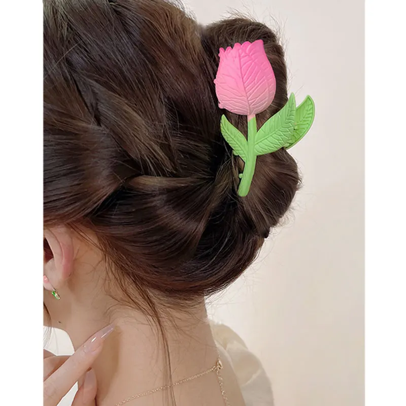 

Тюльпан, заколка для волос, летняя заколка для волос, цветок, Акула, зажим, головной убор, Винтажная заколка для волос, модные милые аксессуар...