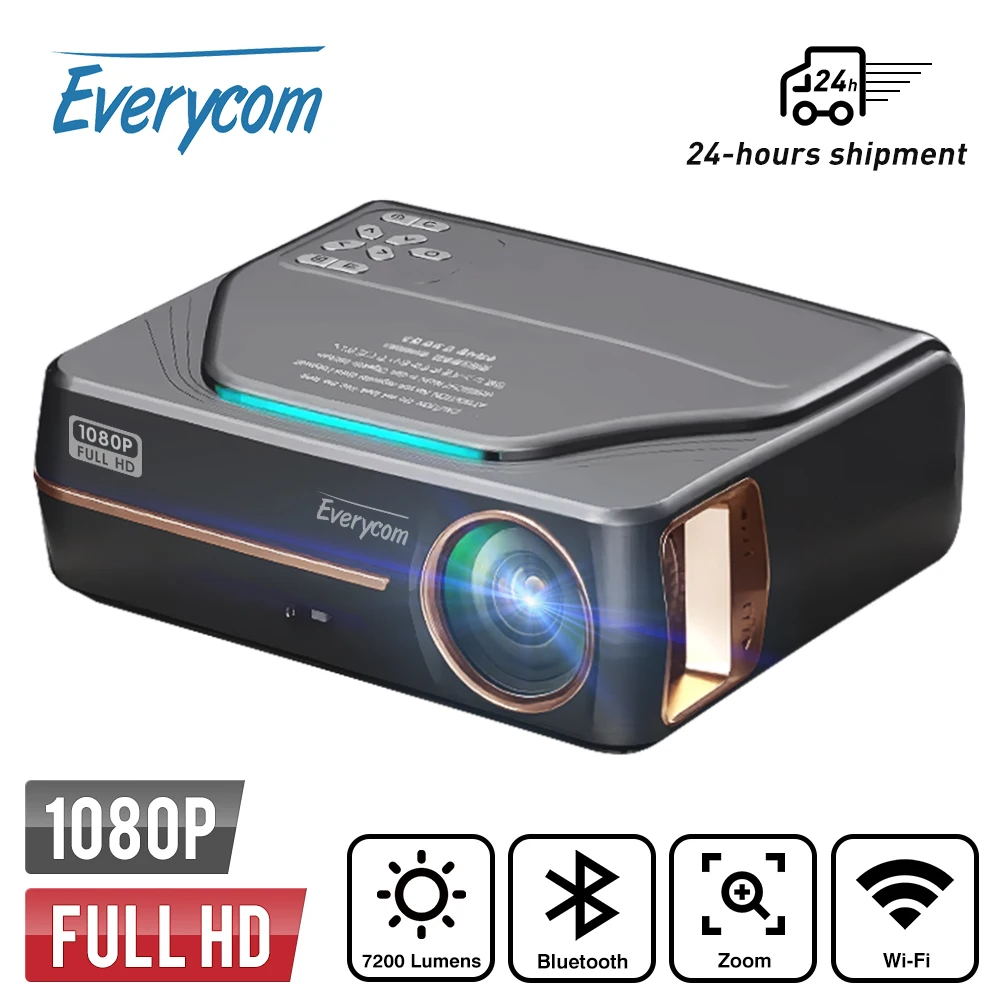 Everycom YG627 проектор Android 10.0 WIFI Full HD 1080P видео домашний кинотеатр смартфон