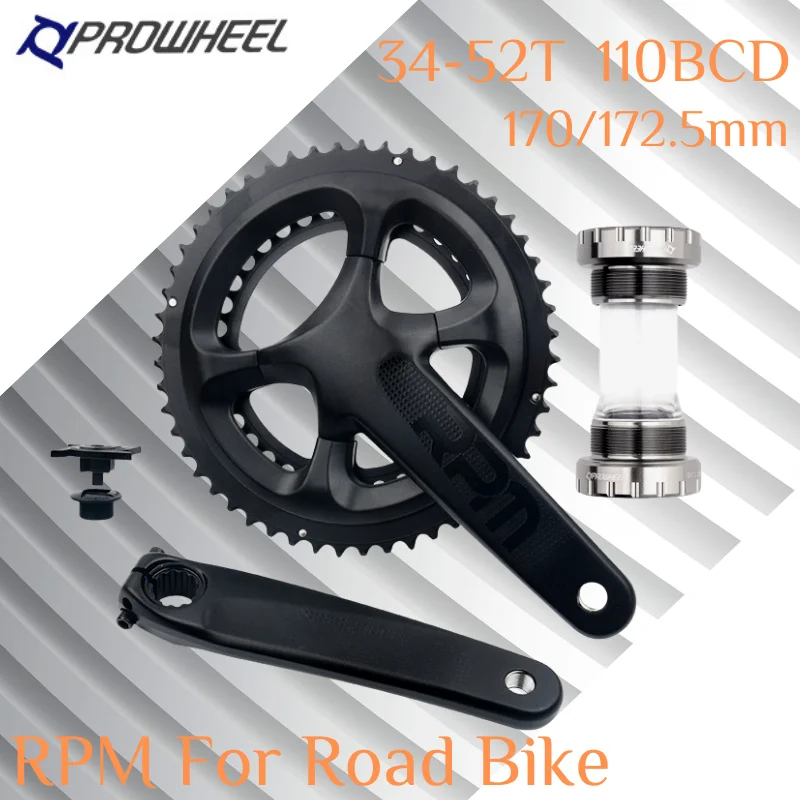 PROWHEEL RPM Road Bike Crank 110BCD 50/34T 52/36T 170/172.5MM 2x11S CrankSet BB BSA for Shimano R7000/R8000 Road Bike Crankset