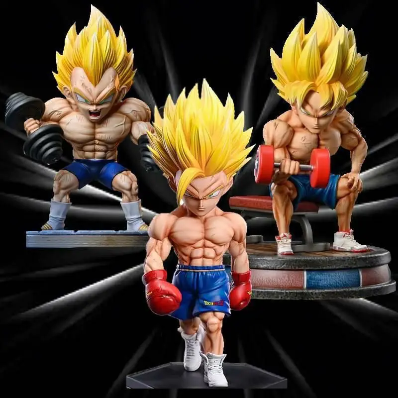 

15cm PVC Dragon Ball Anime Fitness Vegeta Fitness Kawaii Model Figurine Children's Toys Car Decorations Christmas Presents