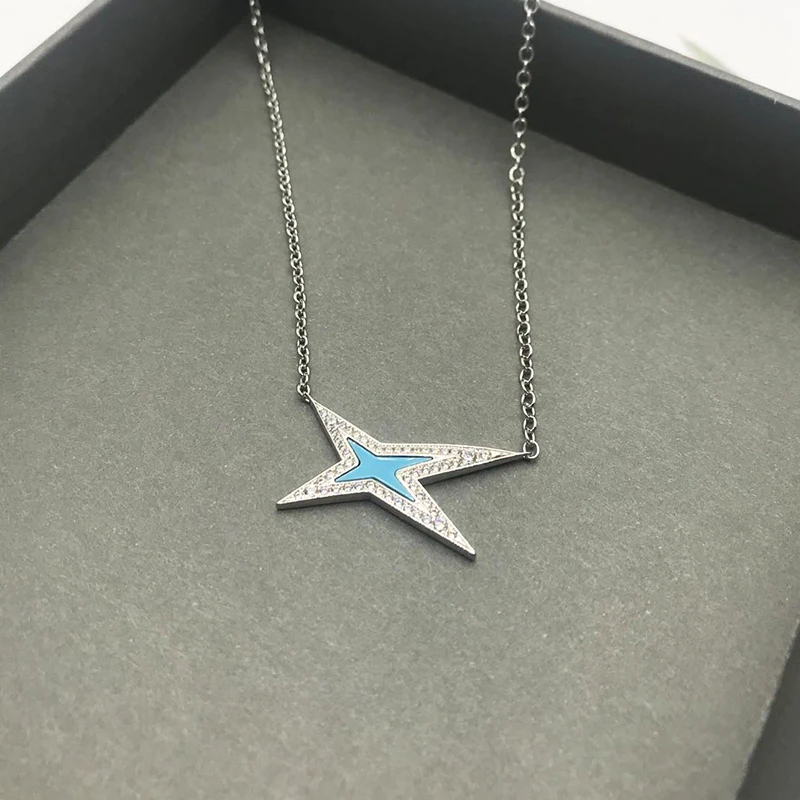 

French Famous Brand 925 Sterling Silver Star Necklace Mauboussin Women's mother-of-pearl Diamond Necklace Valentine's Day Gift