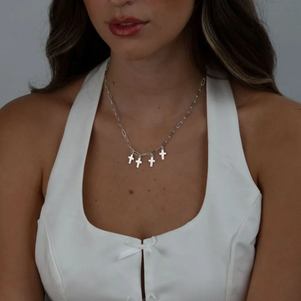Ожерелье с несколькими крестами персонализированный кулон буквами ожерелье на