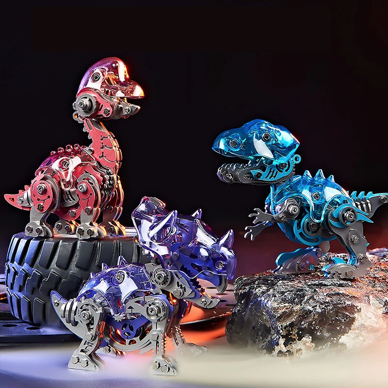 Металлический 3D-пазл DlY Dinosaur механическая металлическая сборка набор моделей