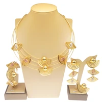 yulaili dubai gold jewelry sets for women jewelry set fashion exquisite new gold plated necklace jewelry sets